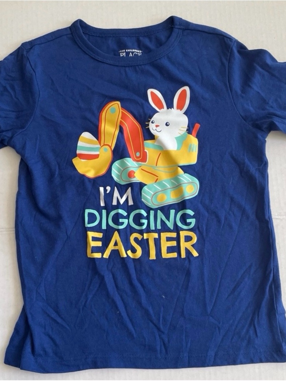 Boy Blue Easter Excavator I’m Digging Easter Tee Size 5T Children’s Place